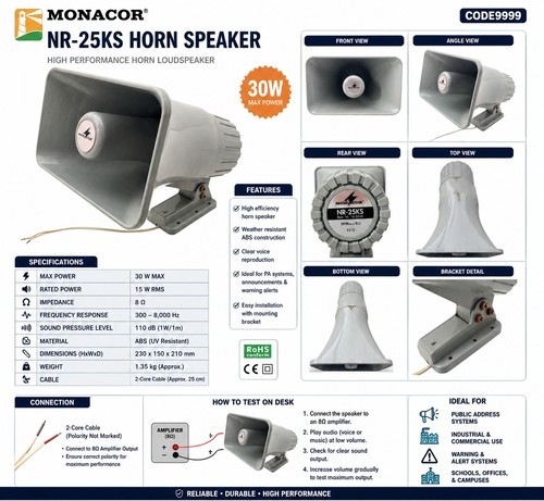 Monacor 25ks horn speaker - monacor, nr-25ks