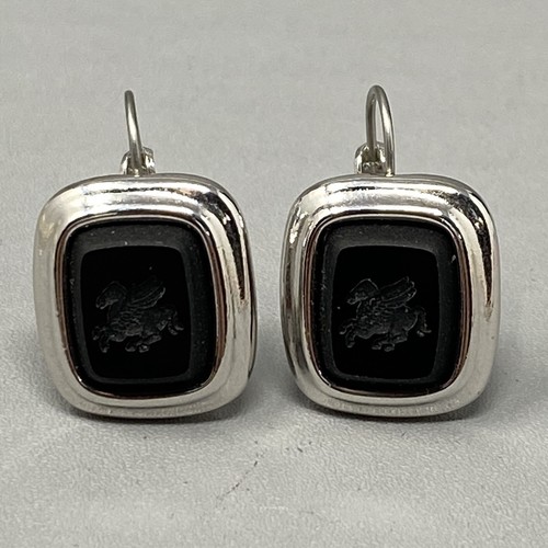 Orecchini monet intaglio nero - orecchini,