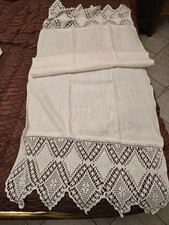 Asciugamani Vintage Tela/lino Finemente Ricamati Vintage N6