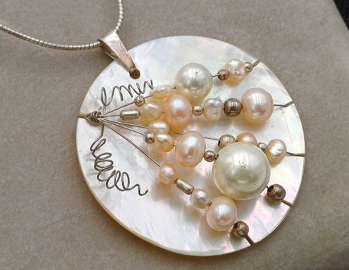 Collana pendente madreperla - collana,