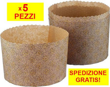Stampo professionale in carta da forno panettone alto - 5 pezzi Ø15x11,5cm,,