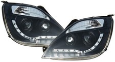 FARI ANTERIORI LED NERO PER FORD FIESTA MK6 02-05 FANALI HEADLIGHTS