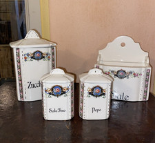 LAVENO S.C.R.  CERAMICA REVELLI BARATTOLI ANTICHI CONTENITORI ZUCCHERO SALE PEPE