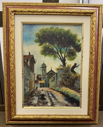 Quadro olio tavola c - su,