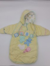 London Fog Vintage Yellow Infant Girl Carbag Pram  Snowsuit Bunting (0-6M)