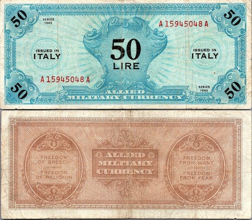 Italy lire 1943 pick m20 - 50,