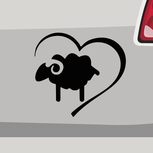 Adesivo pecora capro cuore