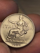 MONETA 1924 Splendido BUONO DA LIRE 1  REGNO D'ITALIA RE VITTORIO EMANUELE III°