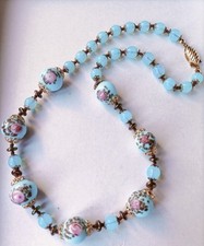 Collana girocollo perle Veneziane Vintage autentico murano Rose,rara.