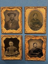 Lotto 4 antiche foto ambrotipo