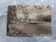 Cartolina ROMA TEVERE CON CASTEL SANT'ANGELO E BASILICA SAN PIETRO VG 1967 FG BN