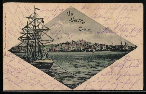 Cartolina cagliari panorama - cagliari,,