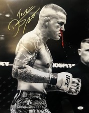 Dustin Poirier foto autografata firmata scritta 16x20 UFC The Diamond JSA COA