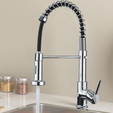 Miscelatore cucina rubinetto cromato con doccetta 360° monocomando canna ottone