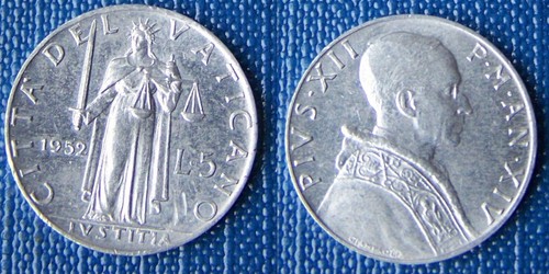 Moneta coin lire 1952 - 5,