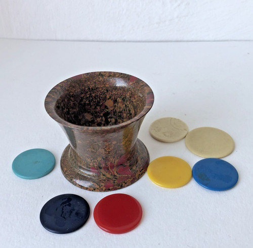 Vintage bakelite dice shaker - dice, &