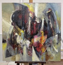 Quadro ad olio su tela astratto di V. Di Giorgio 100x100cm, arredamento, casa