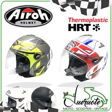 CASCO JET AIROH JT DEMI SCOOTER MOTO DA UOMO E DONNA BIANCO NERO VISIERA HELMET
