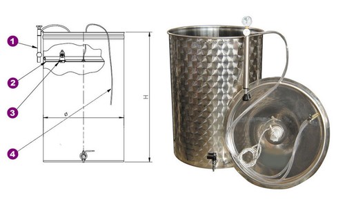 Serbatoio inox per vino - , olio
