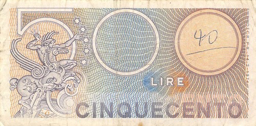 Banconota italia 500 lire - banconota,