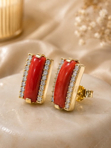 Orecchini corallo rosso - corallo,