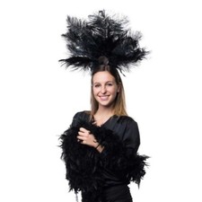 Cerchietto Con Piume Nere