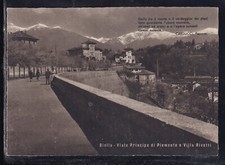 Cartolina Biella Viale Principe di Piemonte e Villa Rivetti ANIMATA AG1212