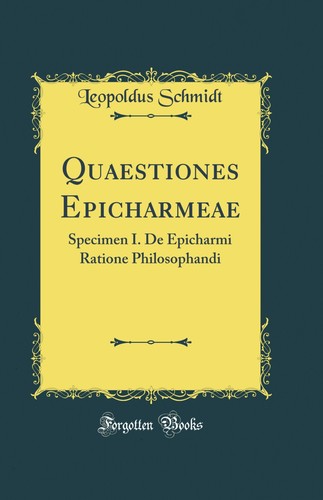 Quaestiones epicharmeae - quaestiones,