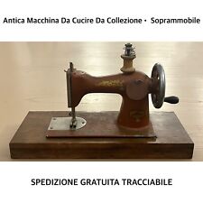MACCHINA DA CUCIRE Piccola / Antica A Manovella Con Base Legno • Soprammobile