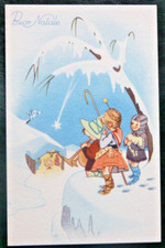 19A CARTOLINA BUON NATALE PASTORELLI E PRESEPE