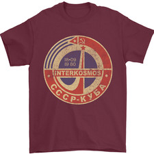 T-shirt uomo INTERKOSMOS logo CCCP spazio sovietico URSS 100% cotone