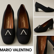 Mario Valentino – Décolleté vintage in tessuto Nero