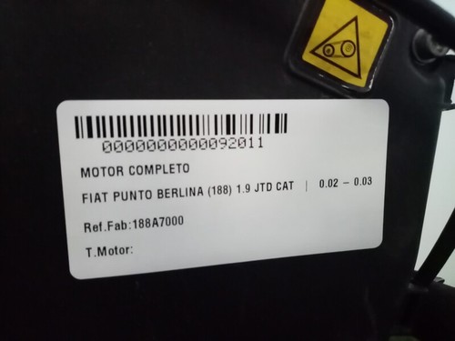 188a7000 motore fiat punto - motore,