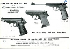 WALTHER MANURHIN Manuale di istruzioni PISTOLA PP/PK/SPORT Manual Polizia (77