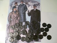 40 bottoni resina 4 fori giacca cappotto loden impermeabile 2,8 cm grigio scuro