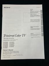 SONY TRINITRON KV-27TS29 TV A COLORI 1993 59 PAGINE MANUALE ORIGINALE DEL PROPRIETARIO