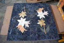 TAVOLO IN MARMO BRASILIANO AZUL BAIHA (SENZA SOSTEGNO) PEZZO UNICO, FIORI LAGO 