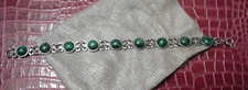 Bracciale etnico Argento 925 e Malachite