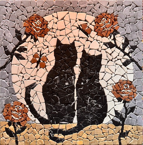 Gatti innamorati rosone - gatti,