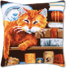Kit Cuscino Punto Croce Gatto