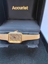 Orologio Accurist donna vintage quadrante arcobaleno bracciale placcato oro 981000 e scatola