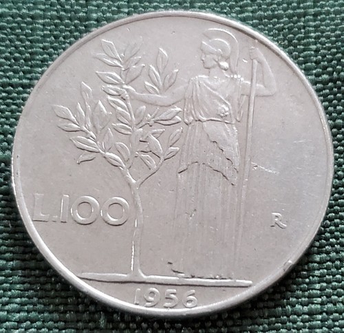 1956 italy 100 lire coin - italy,