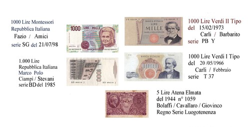 1000 lire verdi e - 5,