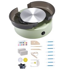 Mini Tornio per Ceramica Argilla Elettrico da 158 mm 0-140 giri/min Verde