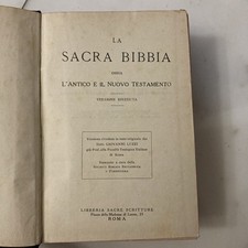 LA SACRA BIBBIA Antico e Nuovo Testamento VERSIONE RIVEDUTA GIOVANNI LUZZI 1950