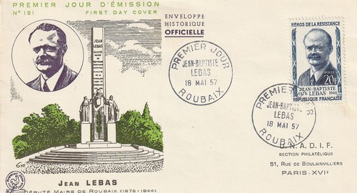 Enveloppe 1er jour 191 1957