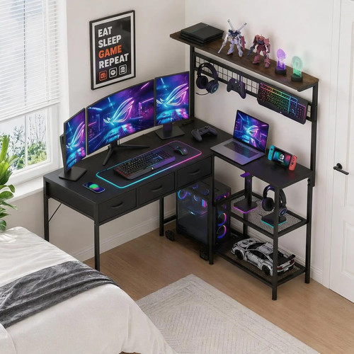 Shaped computer desk - l,