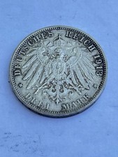 MONETA 3 MARCHI GERMANIA 1913