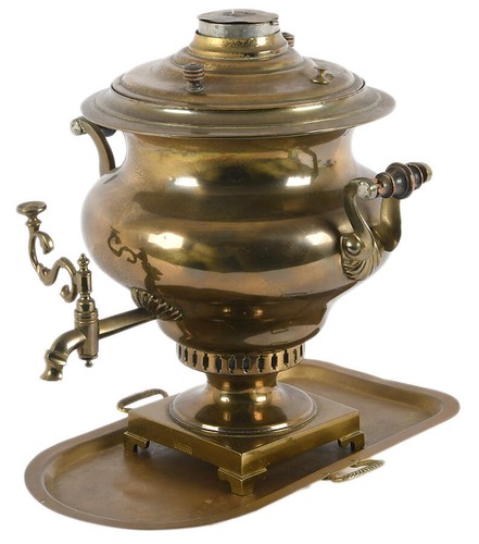 Antico samovar russo ottone - antico,