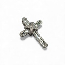 Ciondolo croce in oro bianco 9